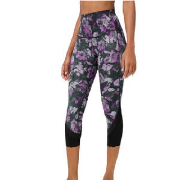lululemon athletica Purple Floral Leggings - Picture 1 of 9
